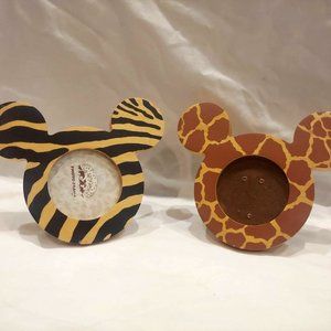 Set of 2 Wooden Disney Animal Kingdom Mickey Mouse Picture Frames